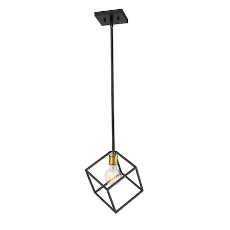 Z-Lite Vertical 1 Light Pendant, Bronze + Olde Brass 478P11-BRZ-OBR